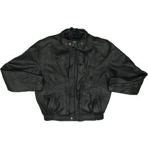 Cosmos Motorcycle Biker Rider Leather Bomber Jacket M